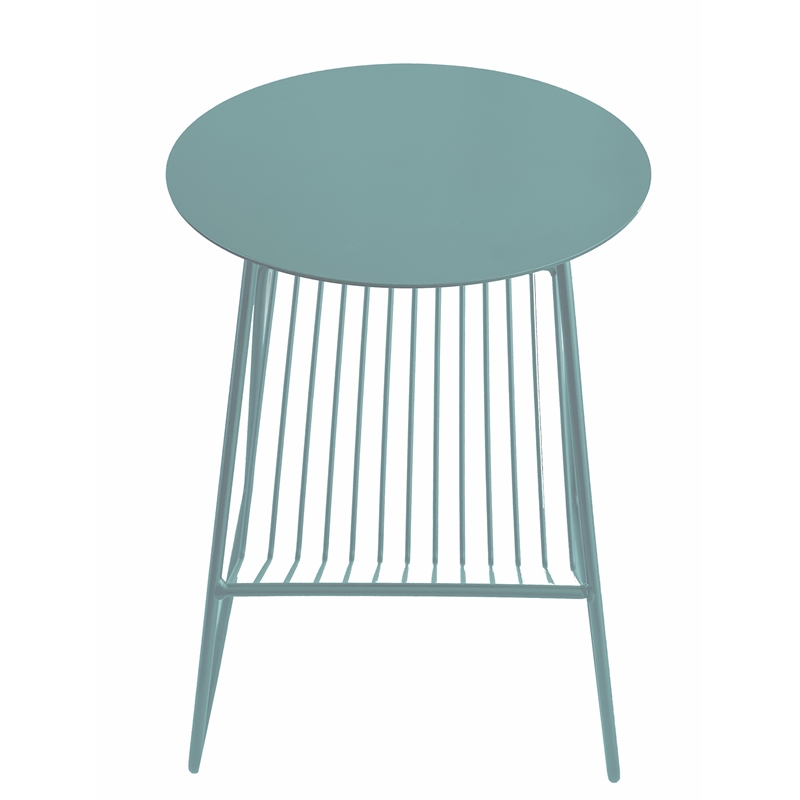Pemberly Row Contemporary Gazette Magazine Table Green Metal