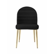 Pemberly Row Contemporary Gold Legs Chair Black Faux Leather (Set of 2)