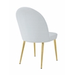 Pemberly Row Contemporary Gold Legs Chair Faux Leather White (Set of 2)