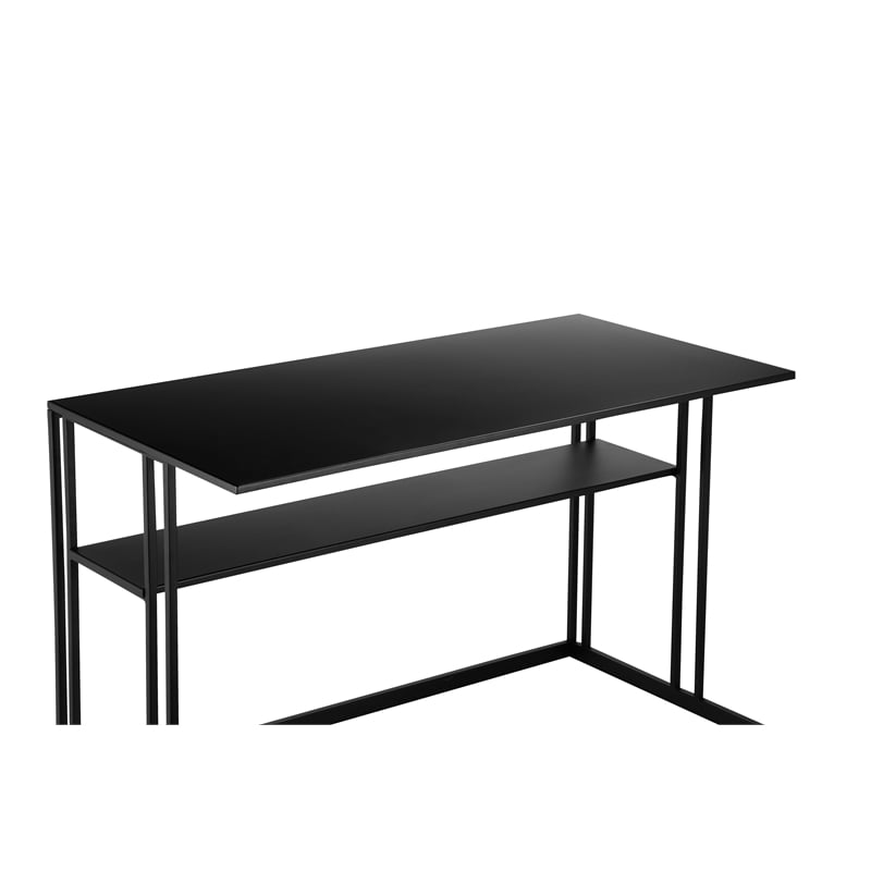 Pemberly Row Contemporary / Modern Minimalist Desk Metal in Black
