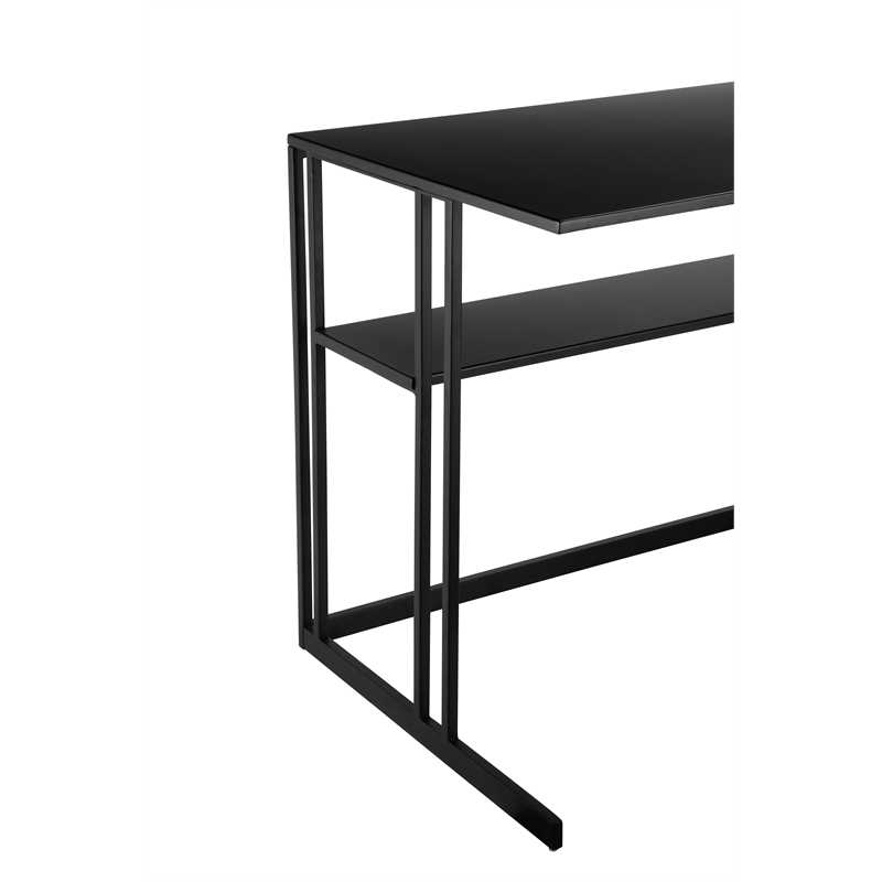Pemberly Row Contemporary / Modern Minimalist Desk Metal in Black