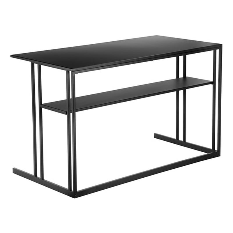Pemberly Row Contemporary / Modern Minimalist Desk Metal in Black