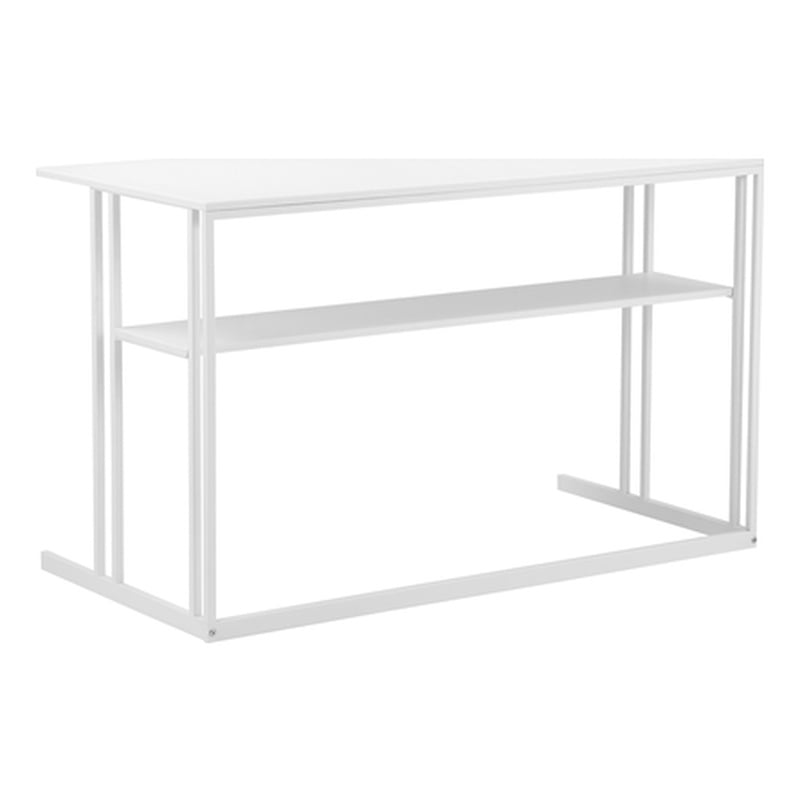 Pemberly Row Contemporary / Modern Minimalist Desk Metal in White