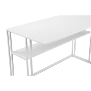 Pemberly Row Contemporary / Modern Minimalist Desk Metal in White