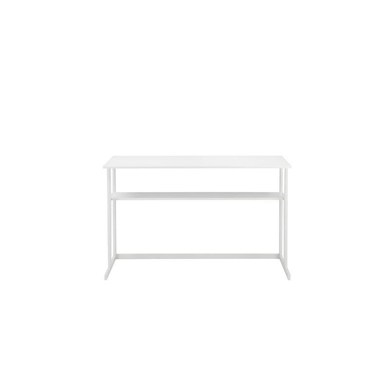 Pemberly Row Contemporary / Modern Minimalist Desk Metal in White