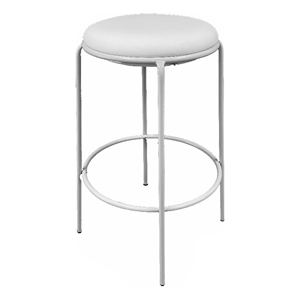 Pemberly Row 30&quot Modern Polyurethane/Metal Barstool in White (Set of 2)