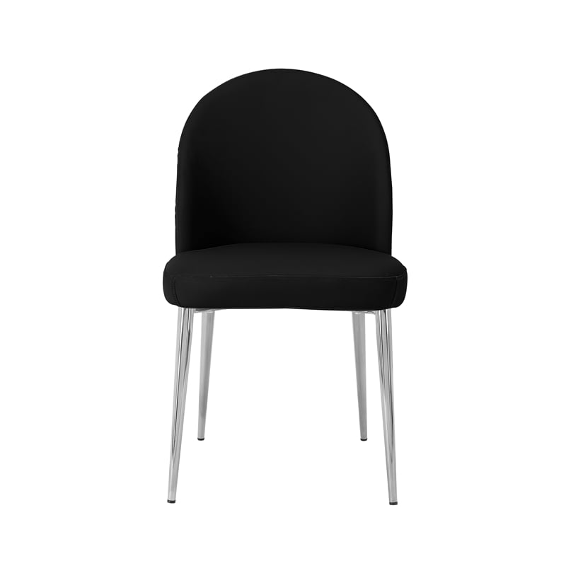 Pemberly Row Contemporary Chair Black Faux Leather (Set of 2)