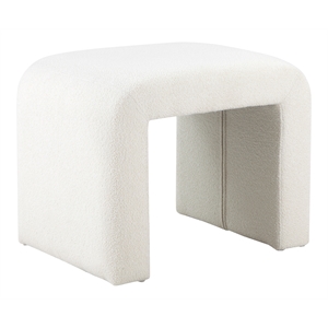 Pemberly Row Contemporary 19&quot Fabric Upholstered Stool in White
