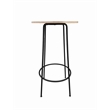 Pemberly Row Round Modern Wood Veneer/Metal Bar Table in Black