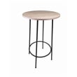 Pemberly Row Round Modern Wood Veneer/Metal Bar Table in Black