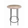 Pemberly Row Round Modern Wood Veneer/Metal Bar Table in Black