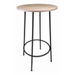 Pemberly Row Round Modern Wood Veneer/Metal Bar Table in Black
