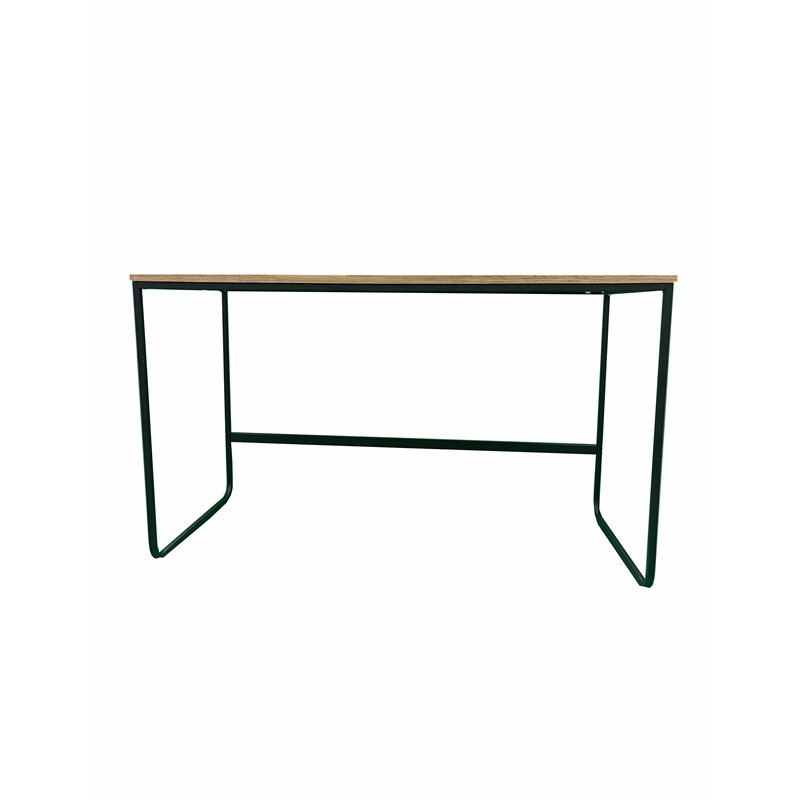 Pemberly Row Modern Sleigh-Style Wood Veneer/Metal Desk in Black