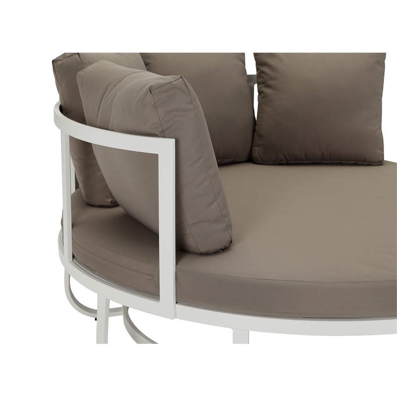 Pemberly Row Contemporary / Modern Aluminum Frame Daybed in Brown