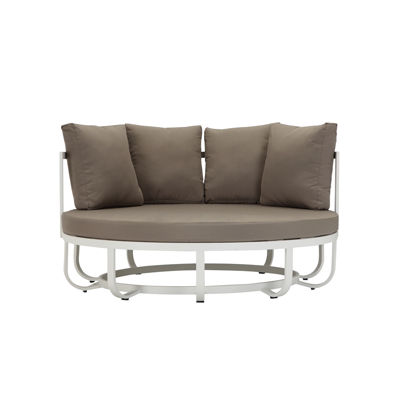 Pemberly Row Contemporary / Modern Aluminum Frame Daybed in Brown