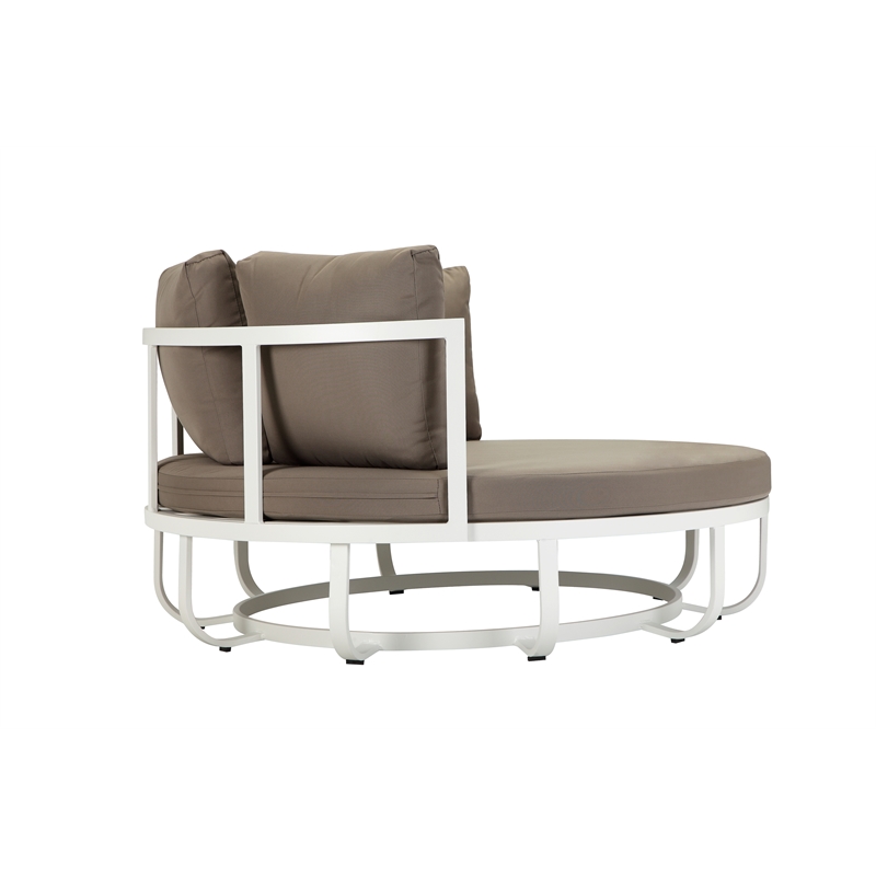 Pemberly Row Contemporary / Modern Aluminum Frame Daybed in Brown