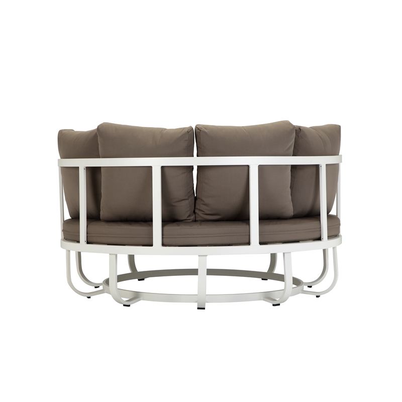 Pemberly Row Contemporary / Modern Aluminum Frame Daybed in Brown