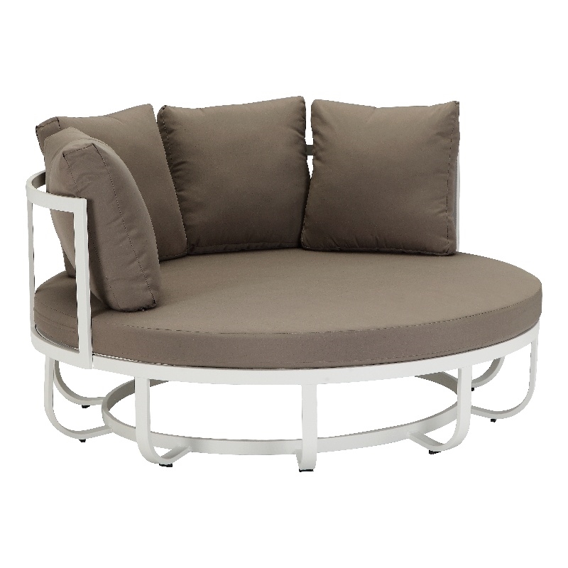 Pemberly Row Contemporary / Modern Aluminum Frame Daybed in Brown