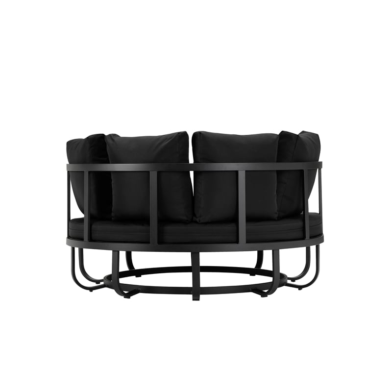 Pemberly Row Contemporary / Modern Aluminum Frame Daybed in Black