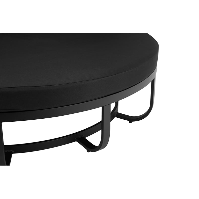 Pemberly Row Contemporary / Modern Aluminum Frame Daybed in Black