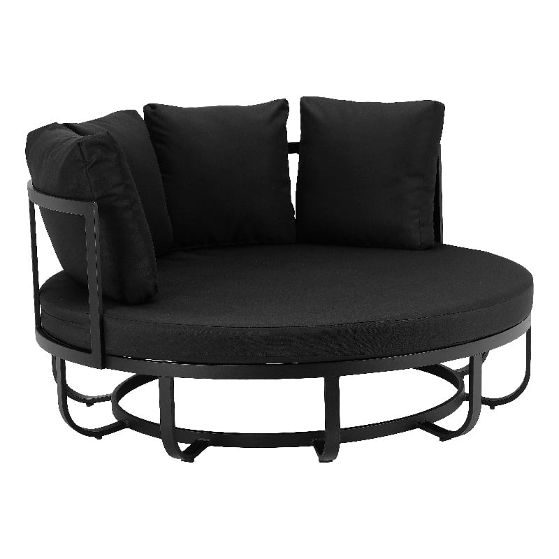 Pemberly Row Contemporary / Modern Aluminum Frame Daybed in Black