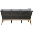 Pemberly Row Contemporary 3 Seater Sofa Acacia frame Gray Cushions