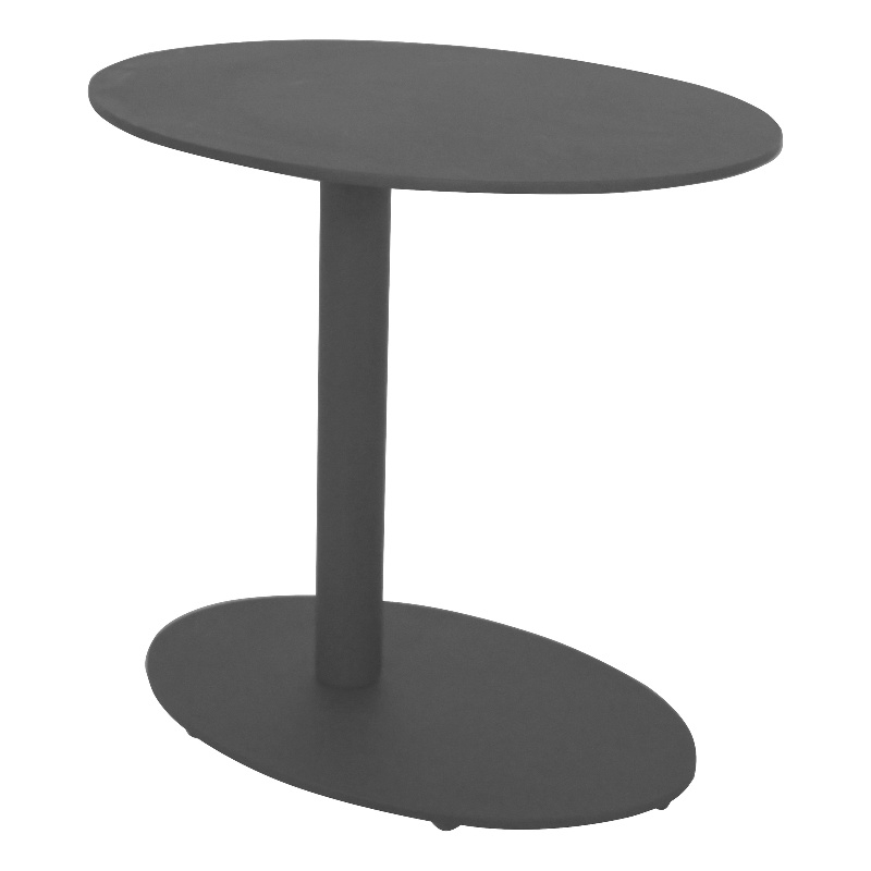 Pemberly Row Contemporary / Modern Aluminum Frame Side Table in Gray