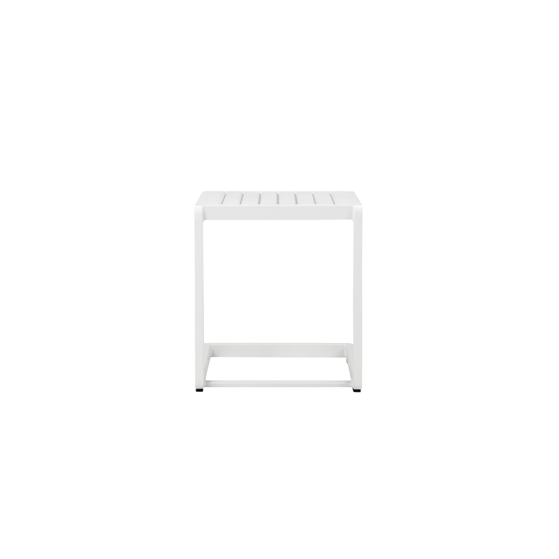 Pemberly Row Contemporary Aluminum Frame Side Table in White