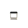 Pemberly Row Contemporary Stool Faux Leather Black & Gold Frame