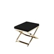 Pemberly Row Contemporary Stool Faux Leather Black & Gold Frame