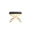 Pemberly Row Contemporary / Modern Stool in Velvet Gray & Gold Frame