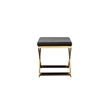 Pemberly Row Contemporary / Modern Stool in Velvet Gray & Gold Frame