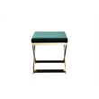 Pemberly Row Contemporary / Modern Stool in Velvet Green & Gold Frame