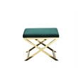 Pemberly Row Contemporary / Modern Stool in Velvet Green & Gold Frame