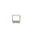 Pemberly Row Contemporary Stool Faux Leather White & Chrome Frame