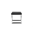 Pemberly Row Contemporary Stool in Faux Leather Black & Chrome Frame
