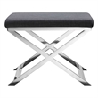 Pemberly Row Contemporary / Modern Upholestered Stool in Charcoal Fabric