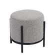 Pemberly Row Contemporary / Modern Round Stool in Boucle Fabric Gray