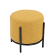 Pemberly Row Contemporary Round Stool in Boucle Fabric Yellow