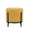Pemberly Row Contemporary Round Stool in Boucle Fabric Yellow