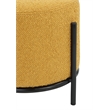Pemberly Row Contemporary Round Stool in Boucle Fabric Yellow