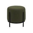 Pemberly Row Contemporary Round Stool in Boucle Fabric Green
