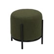 Pemberly Row Contemporary Round Stool in Boucle Fabric Green