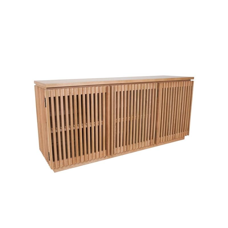 Pemberly Row Contemporary / Modern Three Doors Buffet in White Oak