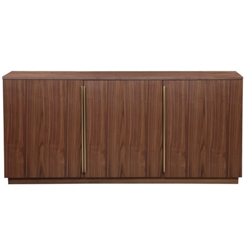 Pemberly Row Contemporary / Modern Three Doors Buffet in Walnut
