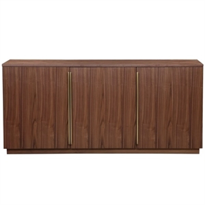 Pemberly Row Contemporary / Modern Three Doors Buffet in Walnut