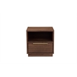 Pemberly Row Contemporary / Modern Night Stand in Walnut Wood