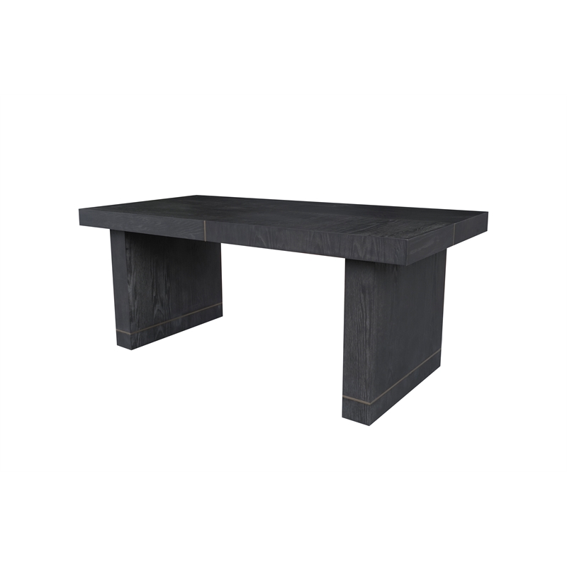 Pemberly Row Contemporary / Modern Dining Table in Black Wood