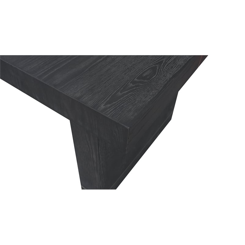 Pemberly Row Contemporary / Modern Dining Table in Black Wood