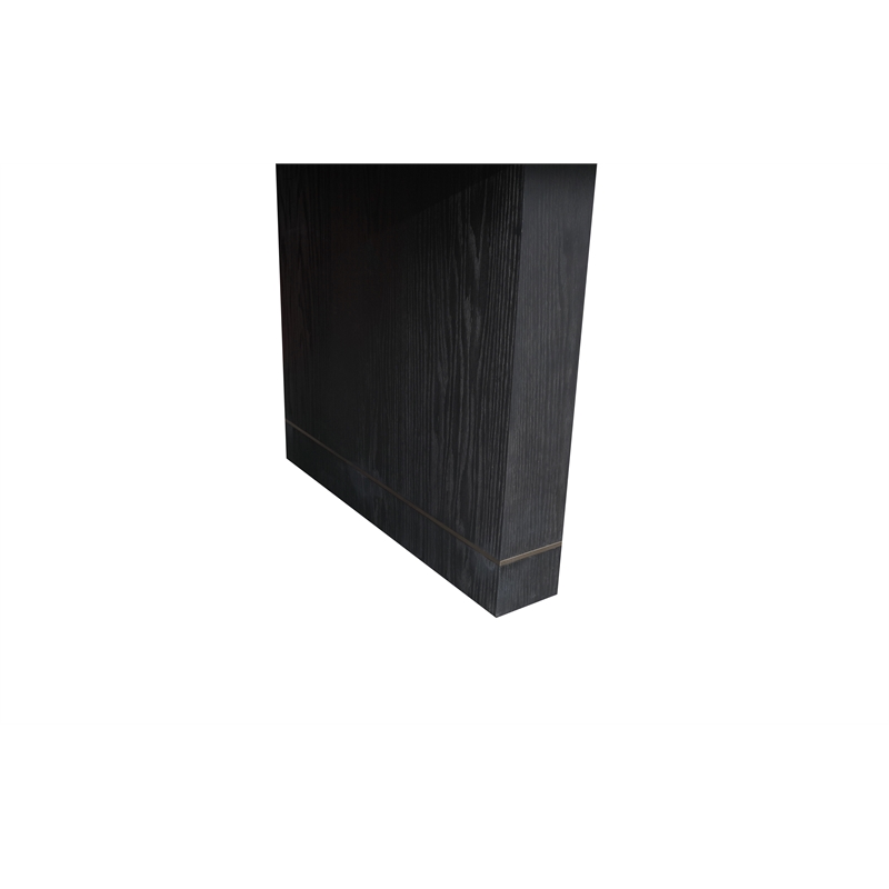 Pemberly Row Contemporary / Modern Dining Table in Black Wood